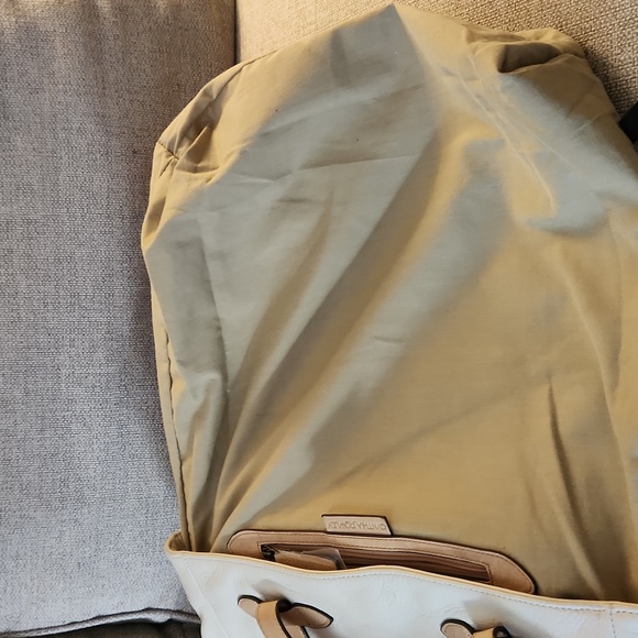 Cynthia Rowley Genuine Leather Cream Leather Tote Bag 15” x 15” - Picture 7 of 9